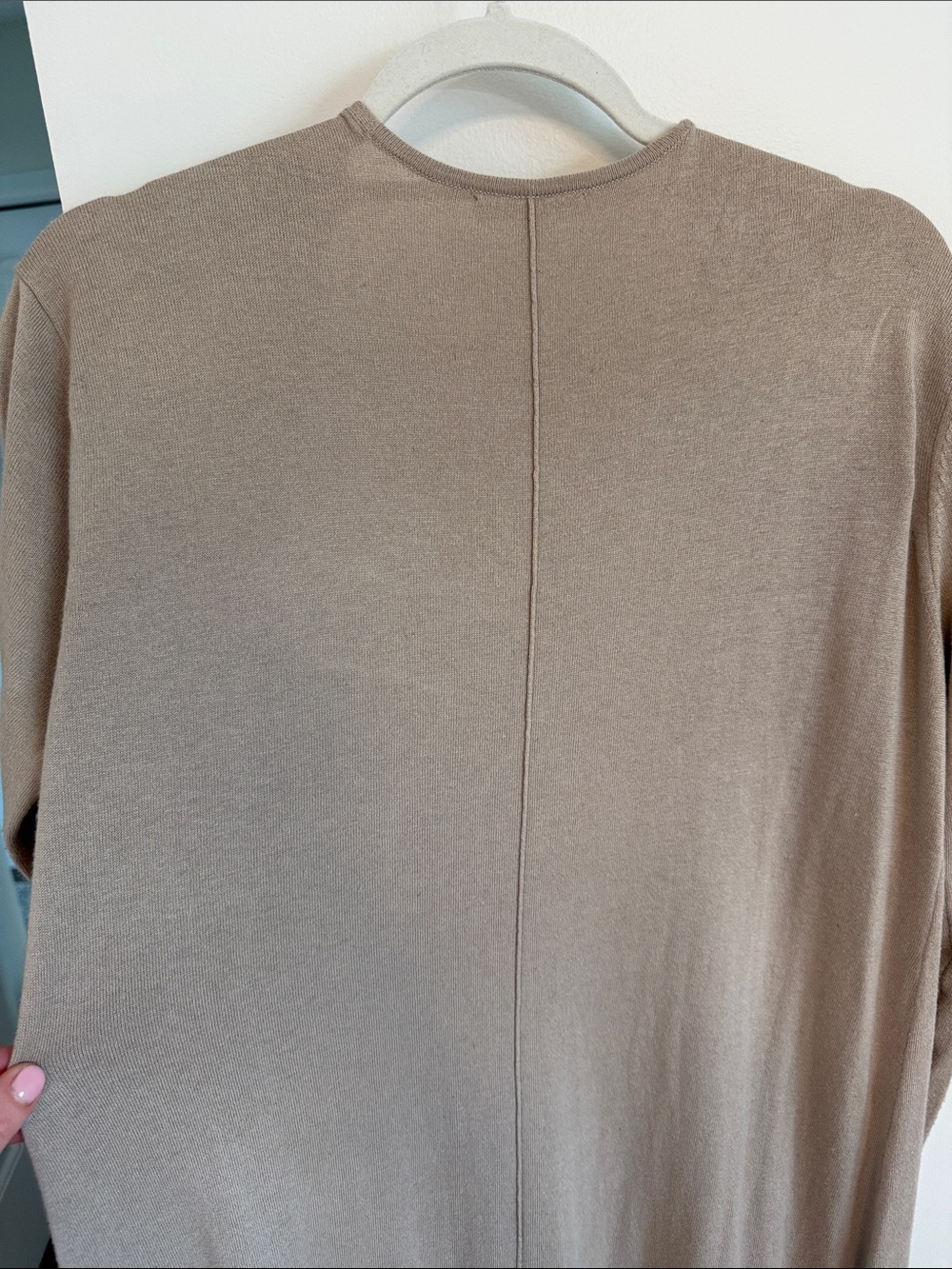 Splendid Long Open-Front Maxi Cardigan in Taupe - Picture 4 of 4